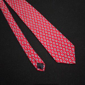 Brooks Brothers 346 Mens Red Blue Paisley Pure Silk Necktie Made in USA Italy